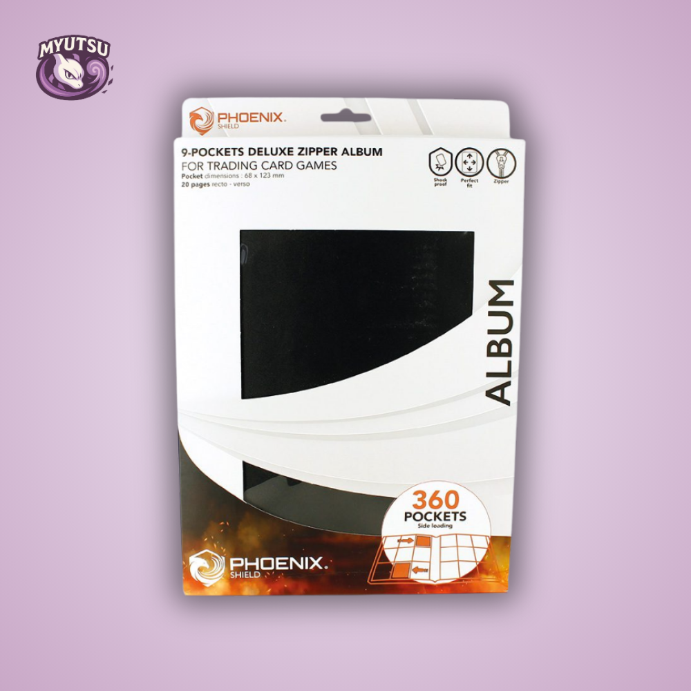 Phoenix Shield Portfolio - ALBUM DELUXE ZIP - Black - 20 pages de 9 cases (360 cartes recto-verso)