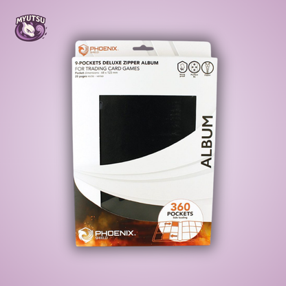 Phoenix Shield Portfolio - ALBUM DELUXE ZIP - Black - 20 pages de 9 cases (360 cartes recto-verso)