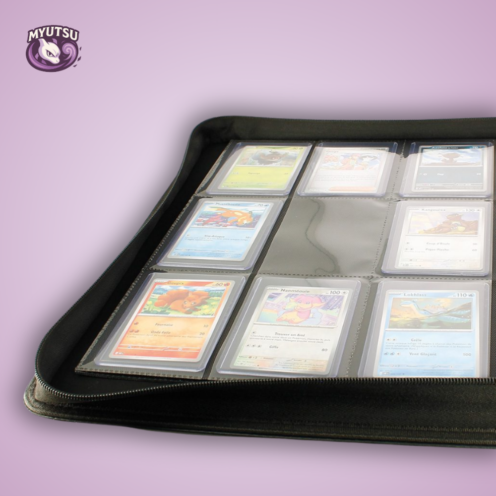 Phoenix Shield Portfolio - POUR TOPLOADERS - ALBUM DELUXE ZIP - ROUGE - 20 pages de 9 cases (360 cartes recto-verso) - POUR TOPLOADERS