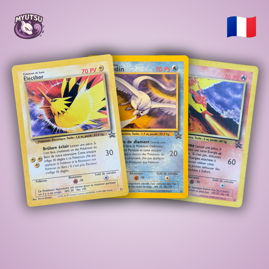 Lot de 3 cartes : Sulfura (WP 21), Artikodin (WP 22), Électhor (WP23)